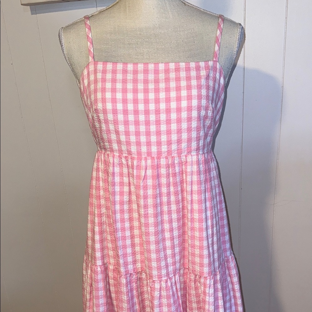 J. Crew Pink Checkered Maxi Dress - Picture 6 of 9